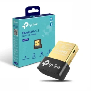 Adaptador bluetooth 5.3 usb e uma caixa de embalagem azul.